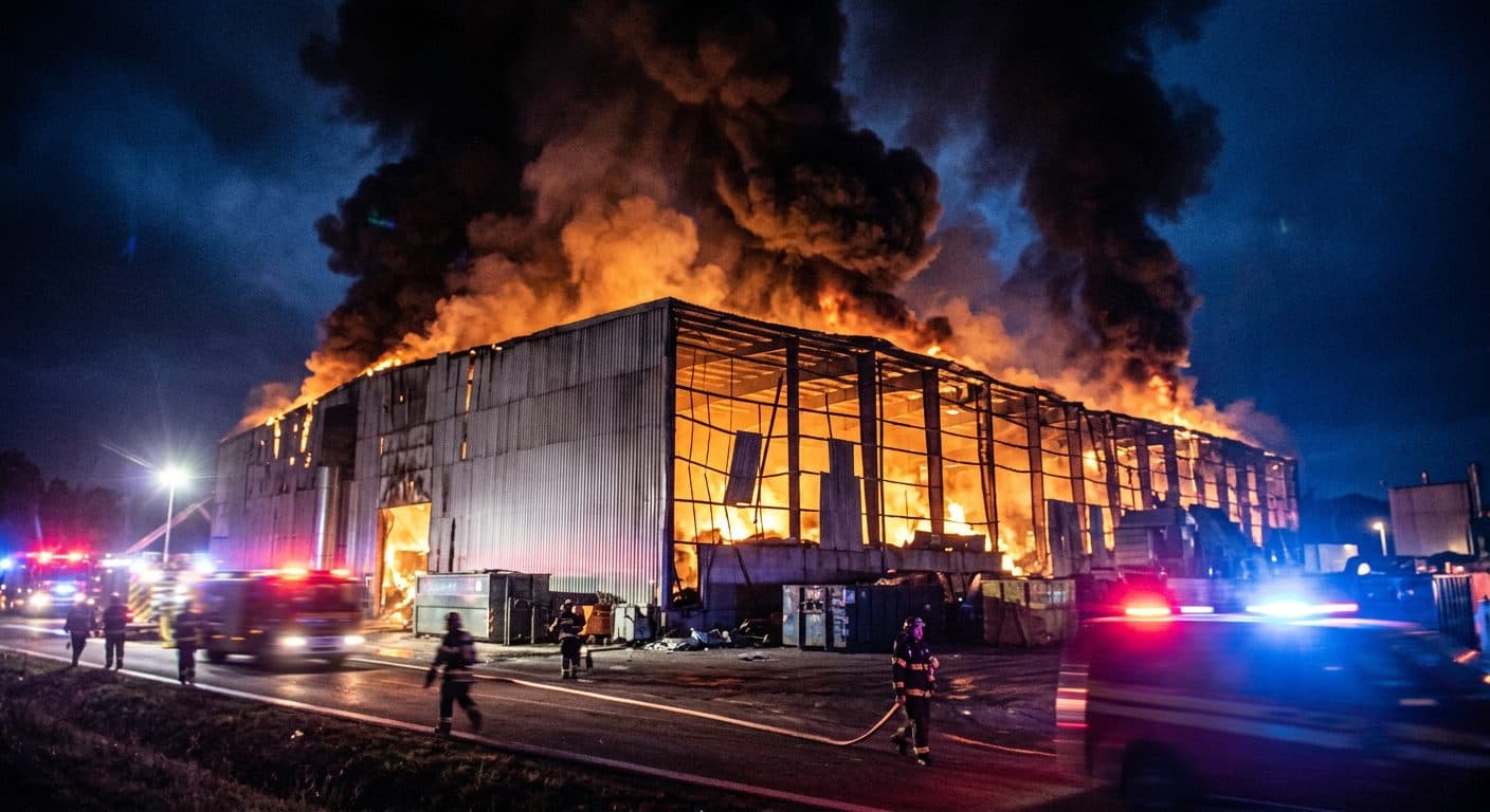 Großbrand in einer Sperrmüllhalle: 86 Helfer kämpften die ganze Nacht