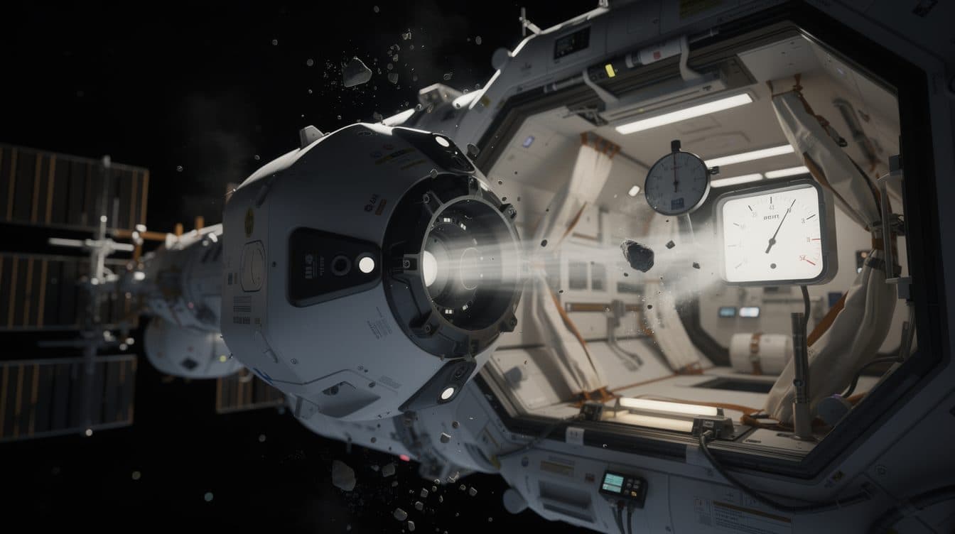 Luft raus im All: Astronauten mussten kurz in ihr Raumschiff