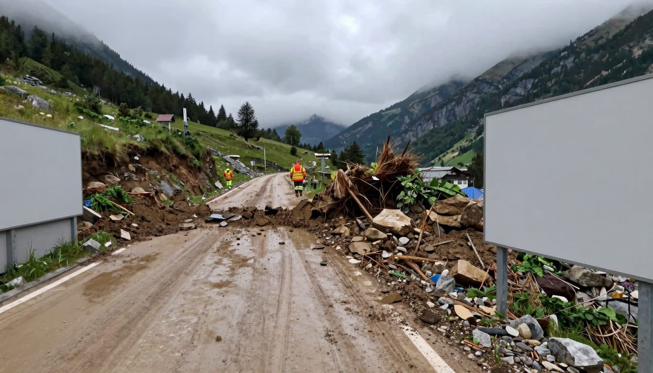 Muren in Tirol: Bus im Stanzertal von Schlamm mitgerissen