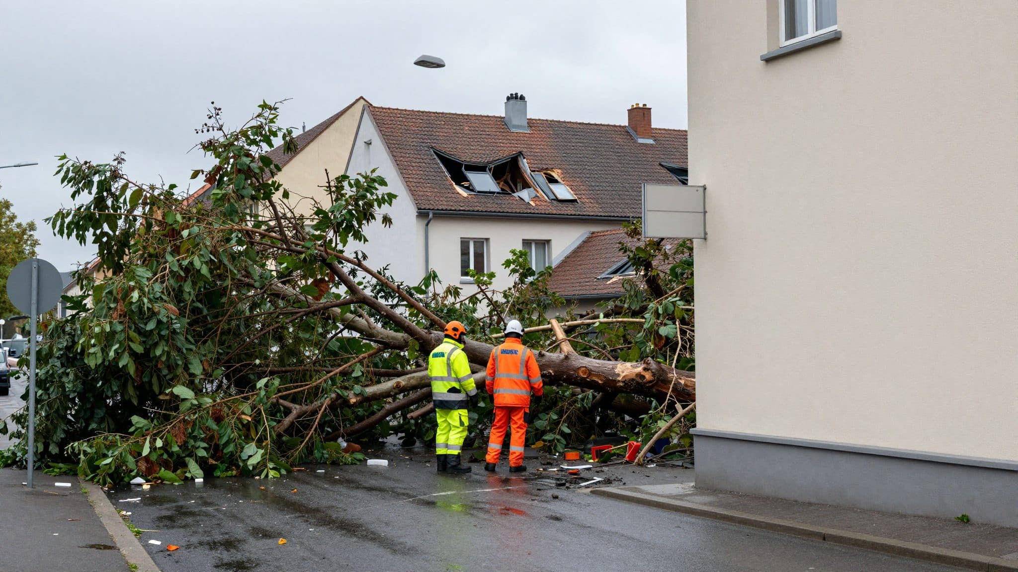 Sturm in Karlsruhe: Ein Mensch stirbt, Hunderte helfen