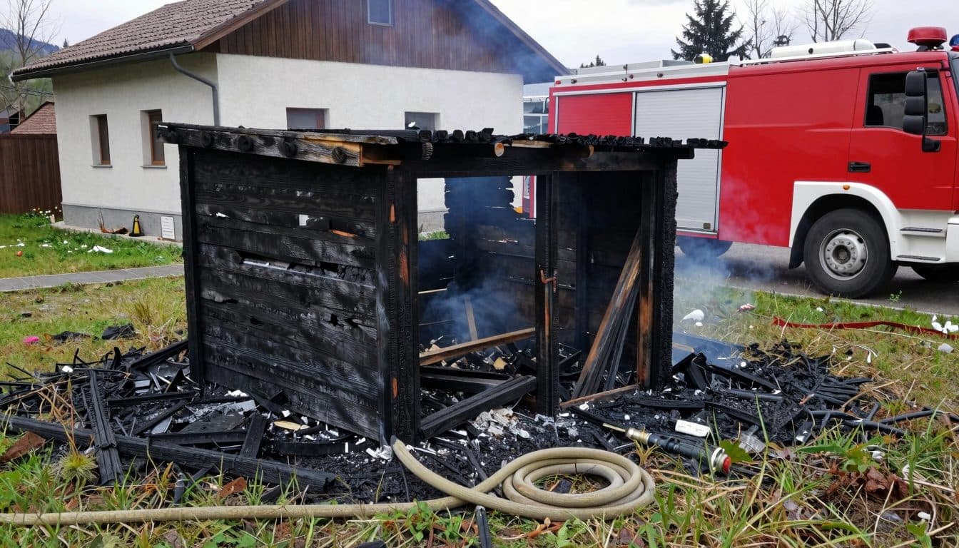 Wespennest mit Benzin vertreiben: Mann zündet Gartenhütte an