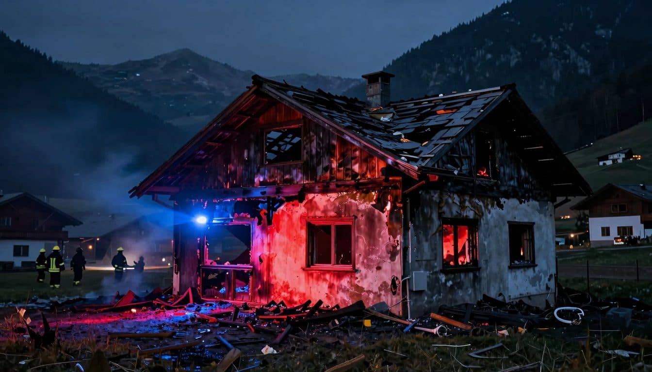 Haus in Tirol brennt komplett ab – Familie kann sich retten