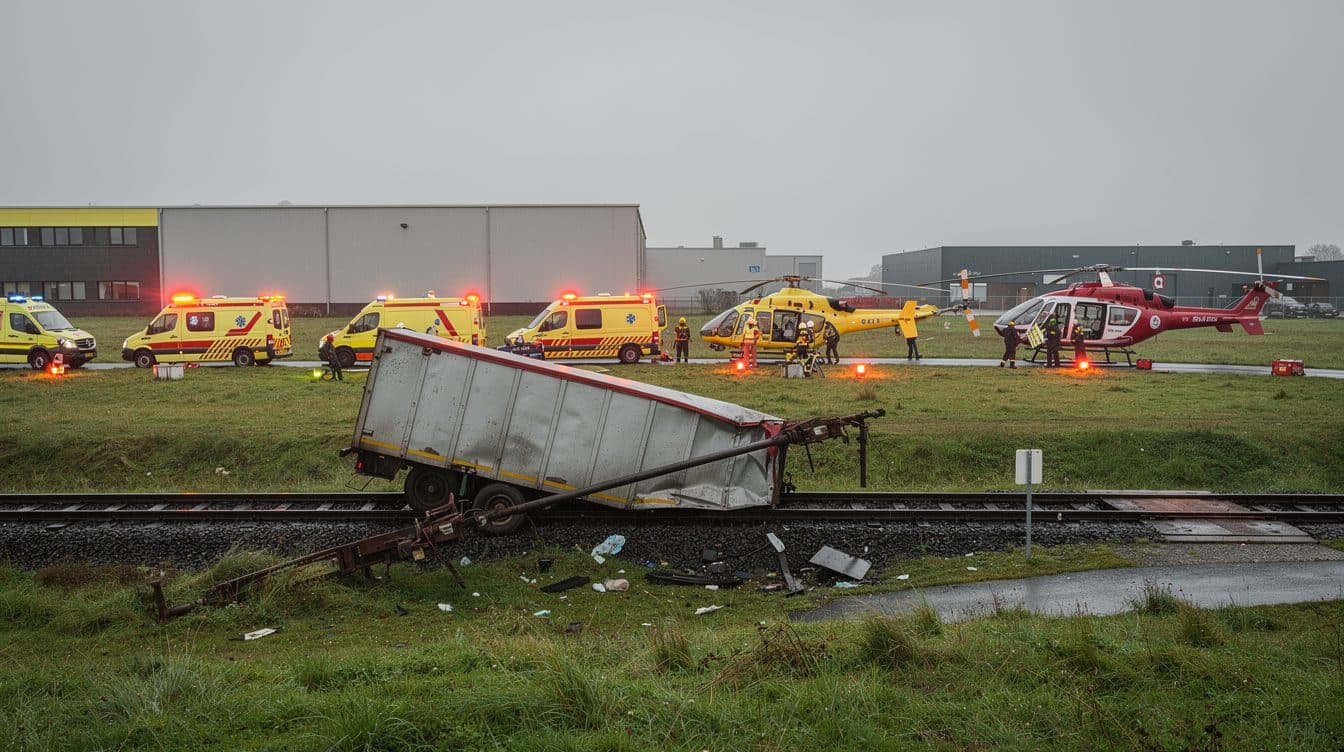Zug kracht in Lkw: Acht Menschen verletzt