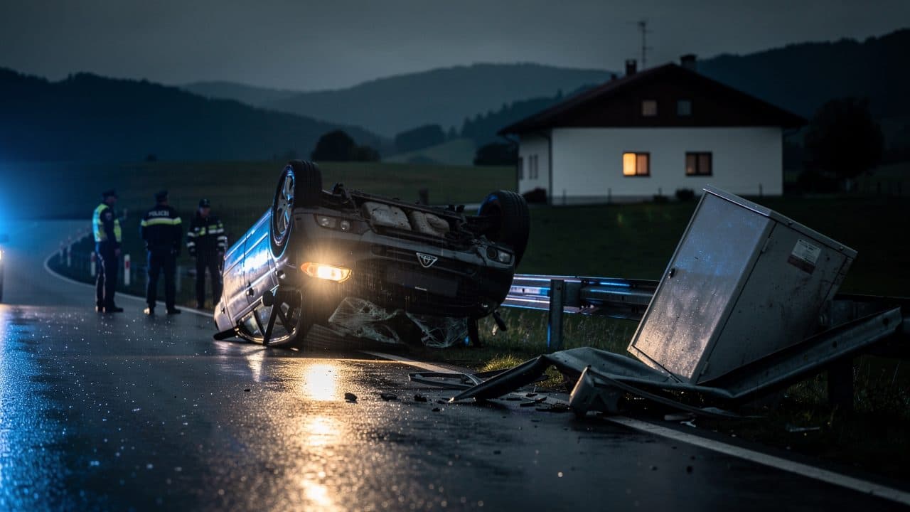 Betrunkener Fahrer überschlägt sich und wird bei seinen Eltern gefunden