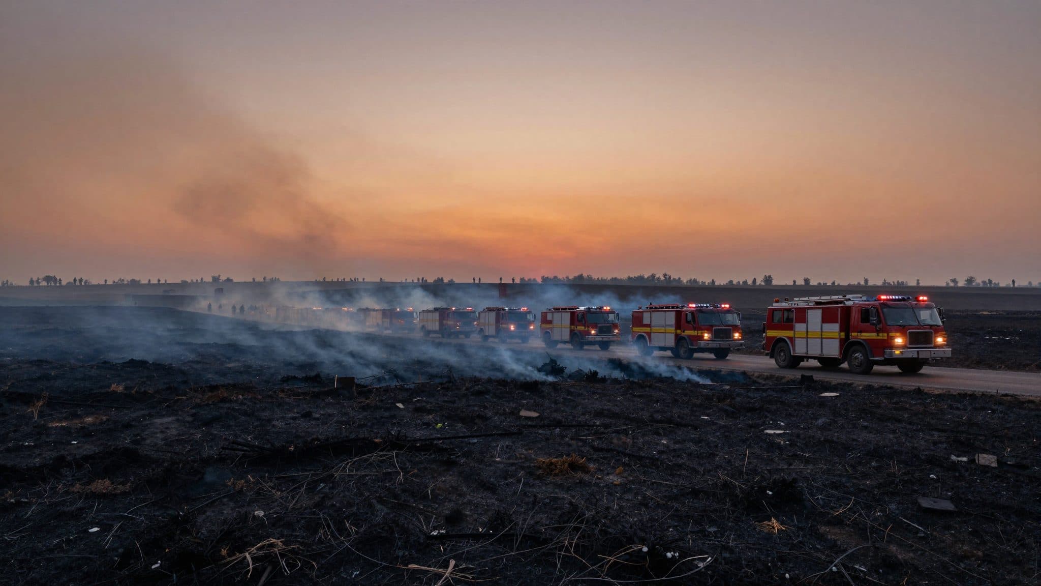 Großer Feldbrand nahe dem Flughafen Wien: 120 Helferinnen und Helfer im Einsatz