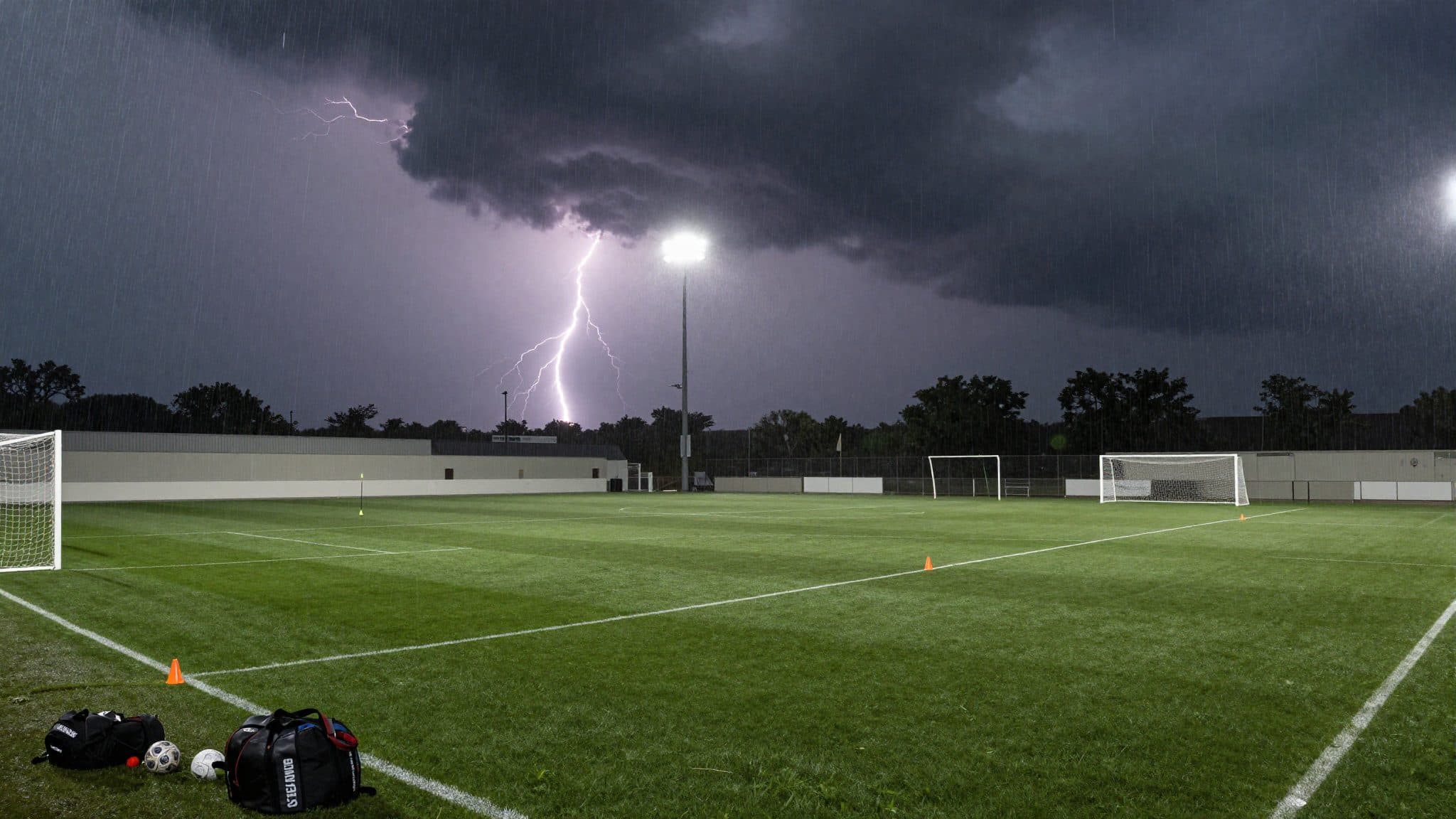 Spanien muss wegen Gewitters im Training pausieren