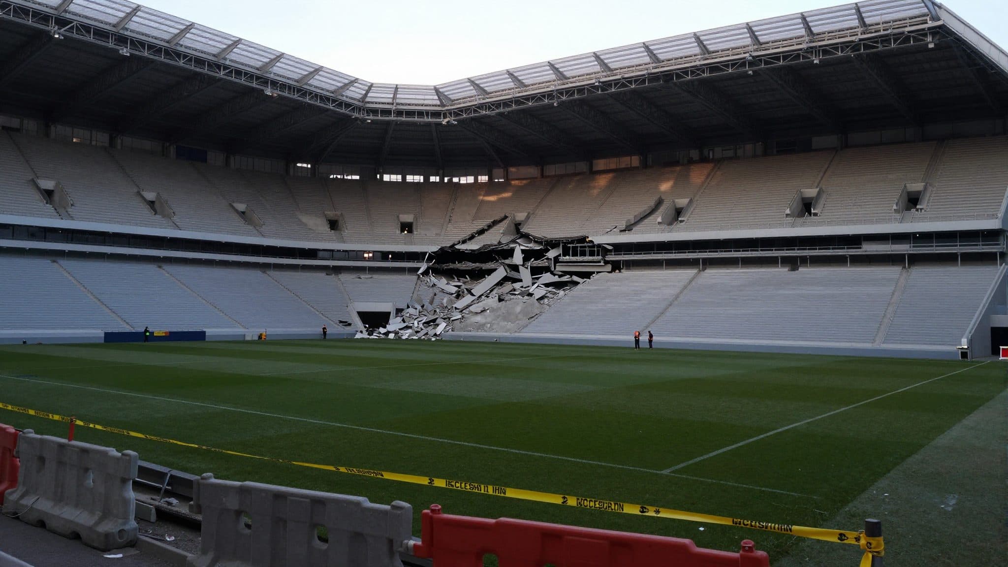 Bremen: Ein Teil der Stadion-Tribüne ist eingestürzt