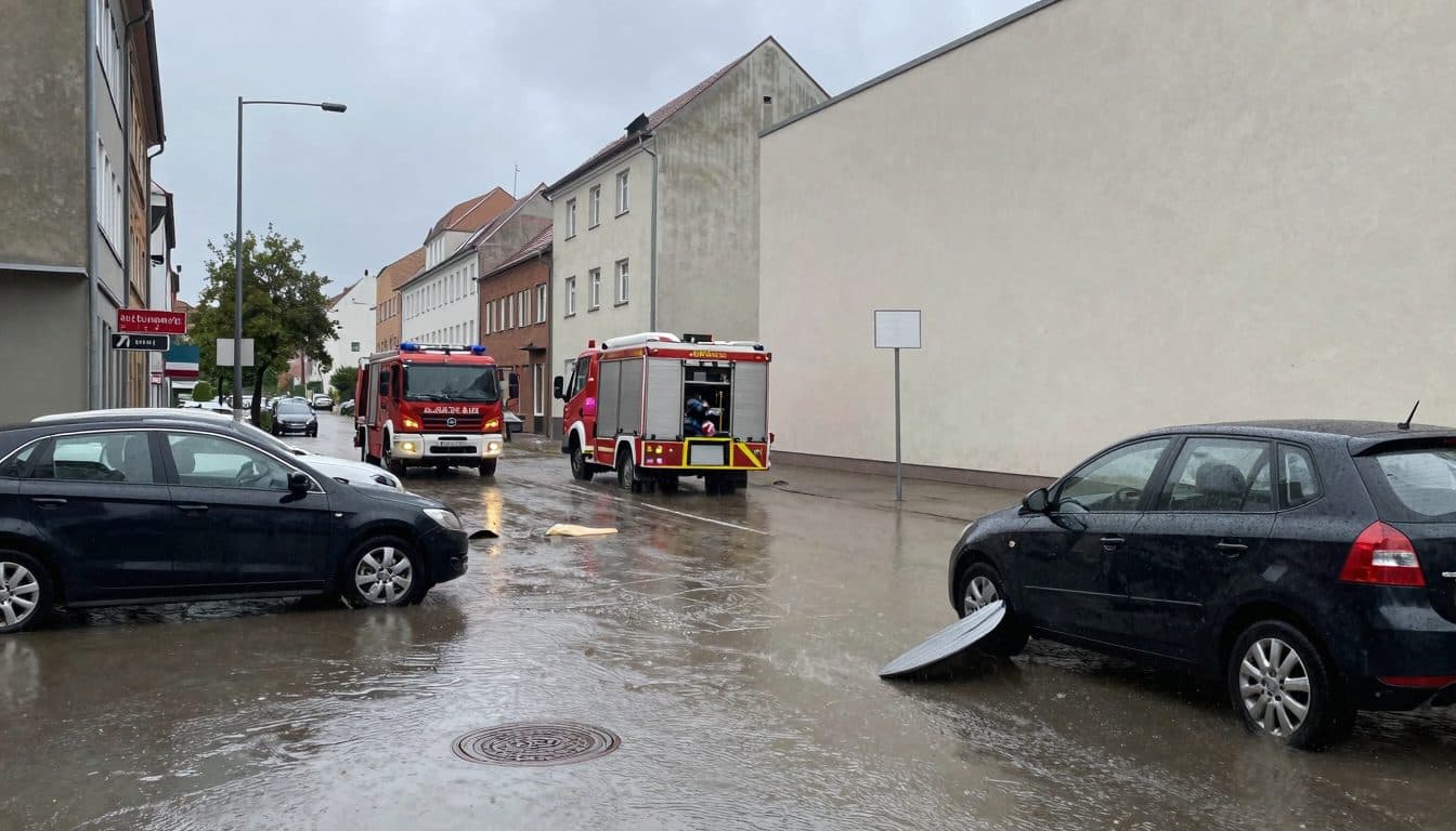 Starkregen in Bayern: Straßen unter Wasser, Züge stehen