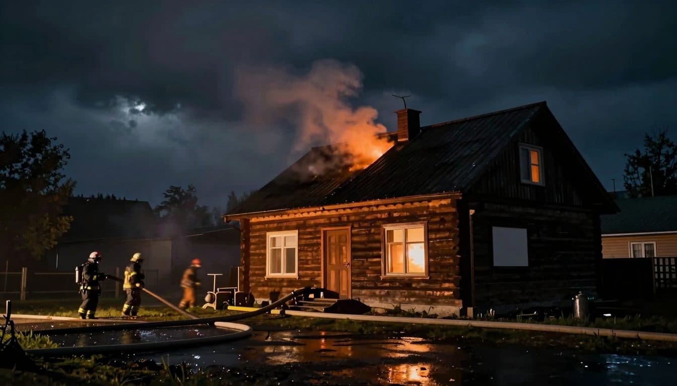 Blitz setzt Hausdach in Oberösterreich in Brand