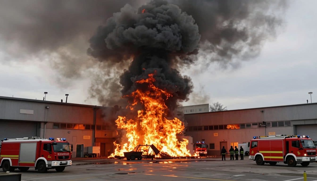Großbrand bei einem Entsorgungsunternehmen in Steyr