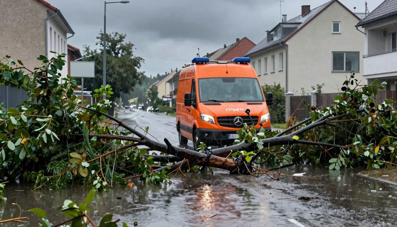 Starkregen hält die Feuerwehren im Bezirk Wiener Neustadt auf Trab