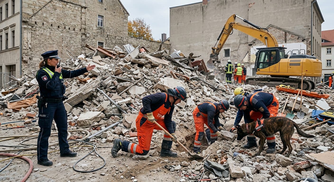 Haus in Görlitz eingestürzt: Rettungskräfte suchen weiter