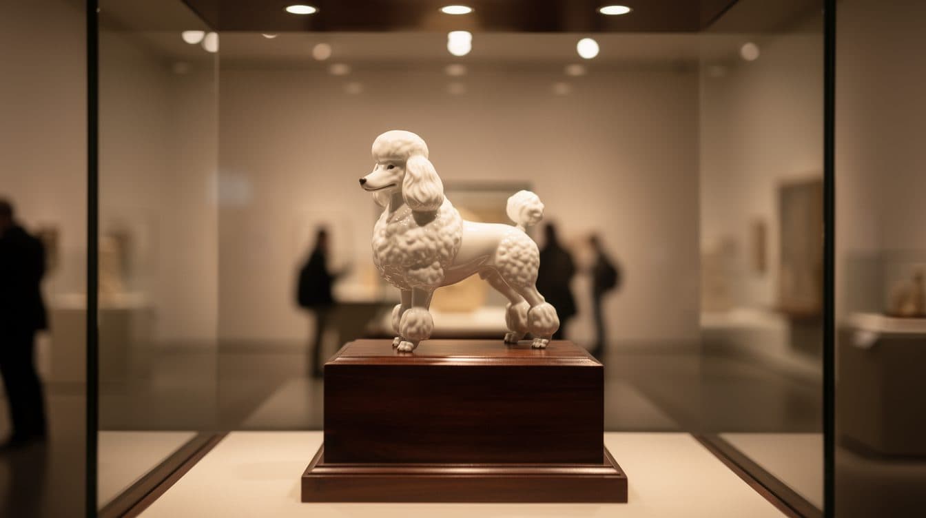 Ein weißer Pudel aus Porzellan zieht ins Mampe Museum
