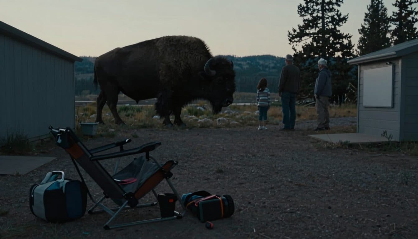 Bison im Yellowstone wirft Opa meterhoch durch die Luft