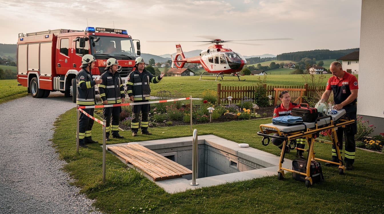 Gartenunfall in Oberösterreich: Mann stürzt durch Holzabdeckung