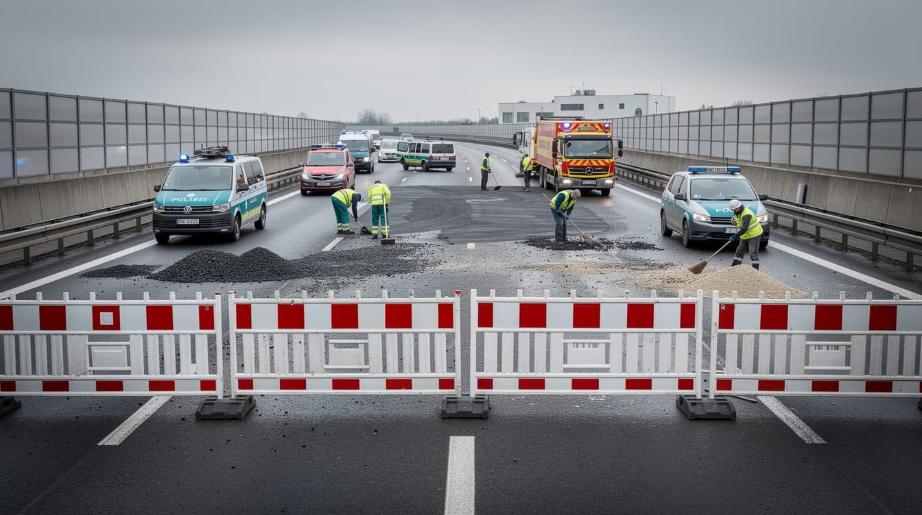 A38 bei Eisleben nach Lkw-Unfall dicht: Was ist los?