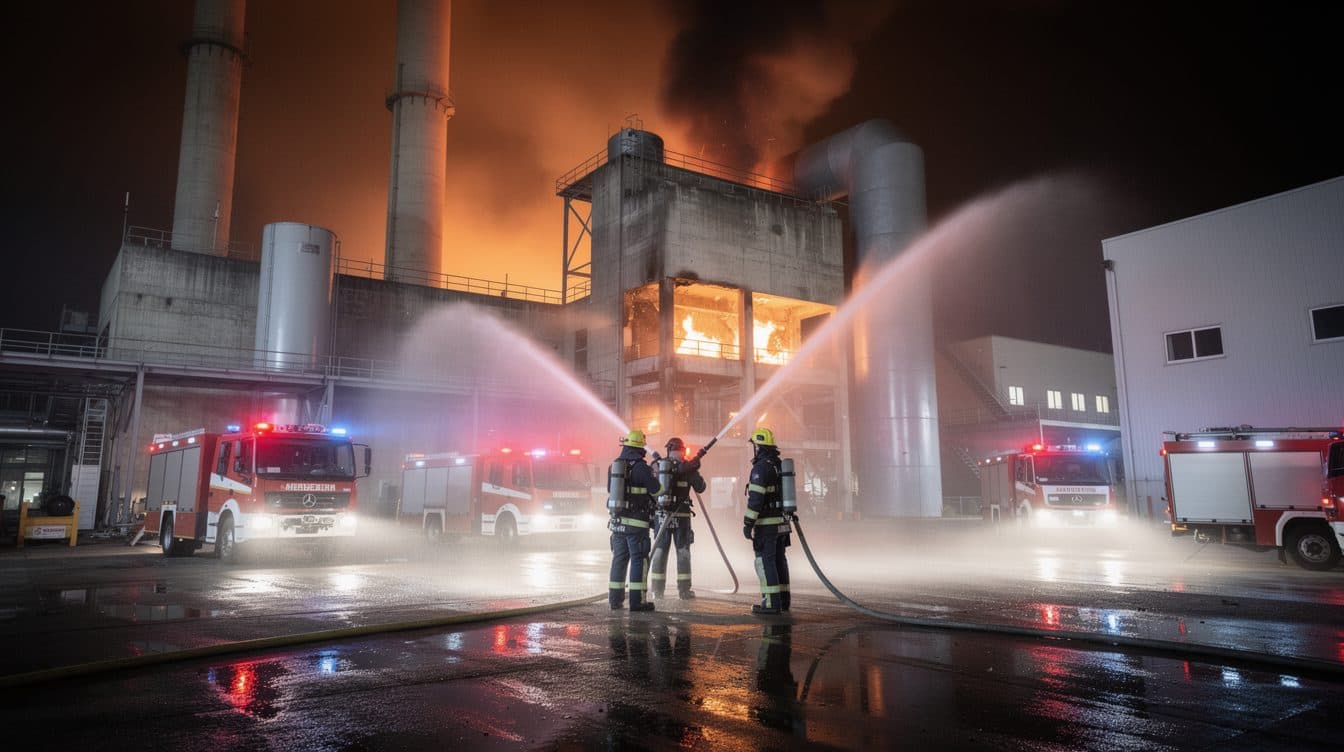 Feuer im Heizkraftwerk: Ein Mitarbeiter verletzt