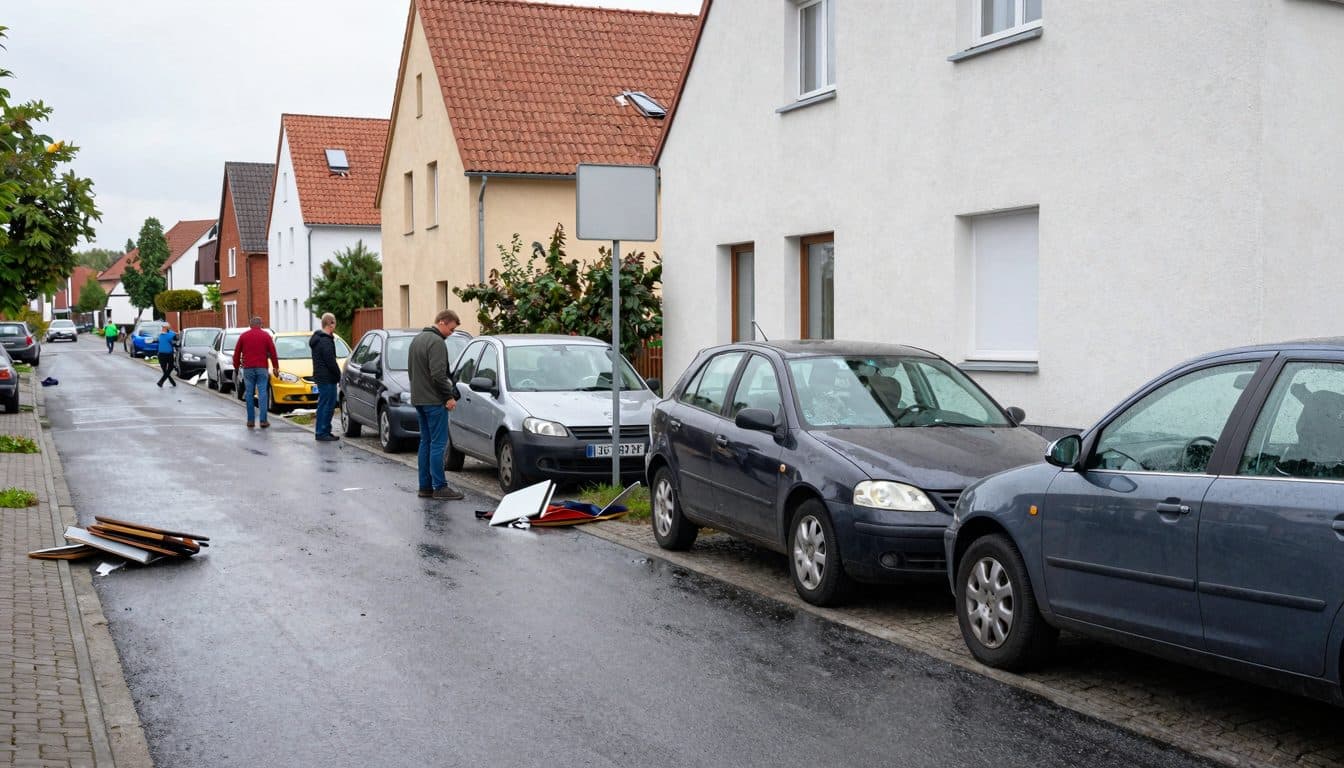 Hagel-Unwetter in Niedersachsen: Dächer kaputt, Autos verbeult