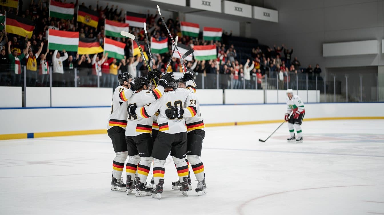 Deutschland gewinnt Eishockey-Spiel gegen Ungarn!