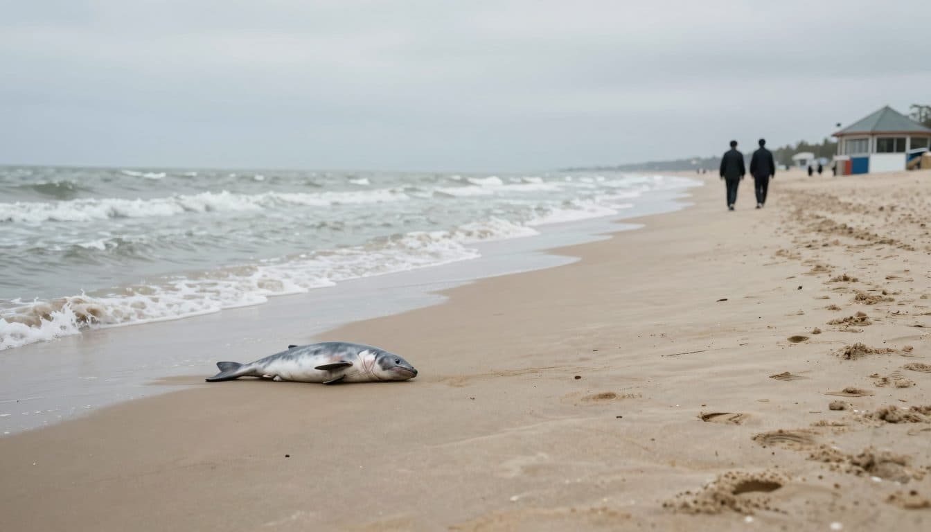 Junger Schweinswal am Strand von Norderney gefunden
