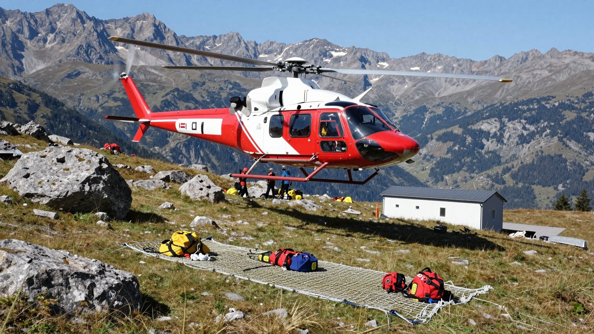 Ochse fällt in Felsspalte und wird per Helikopter gerettet