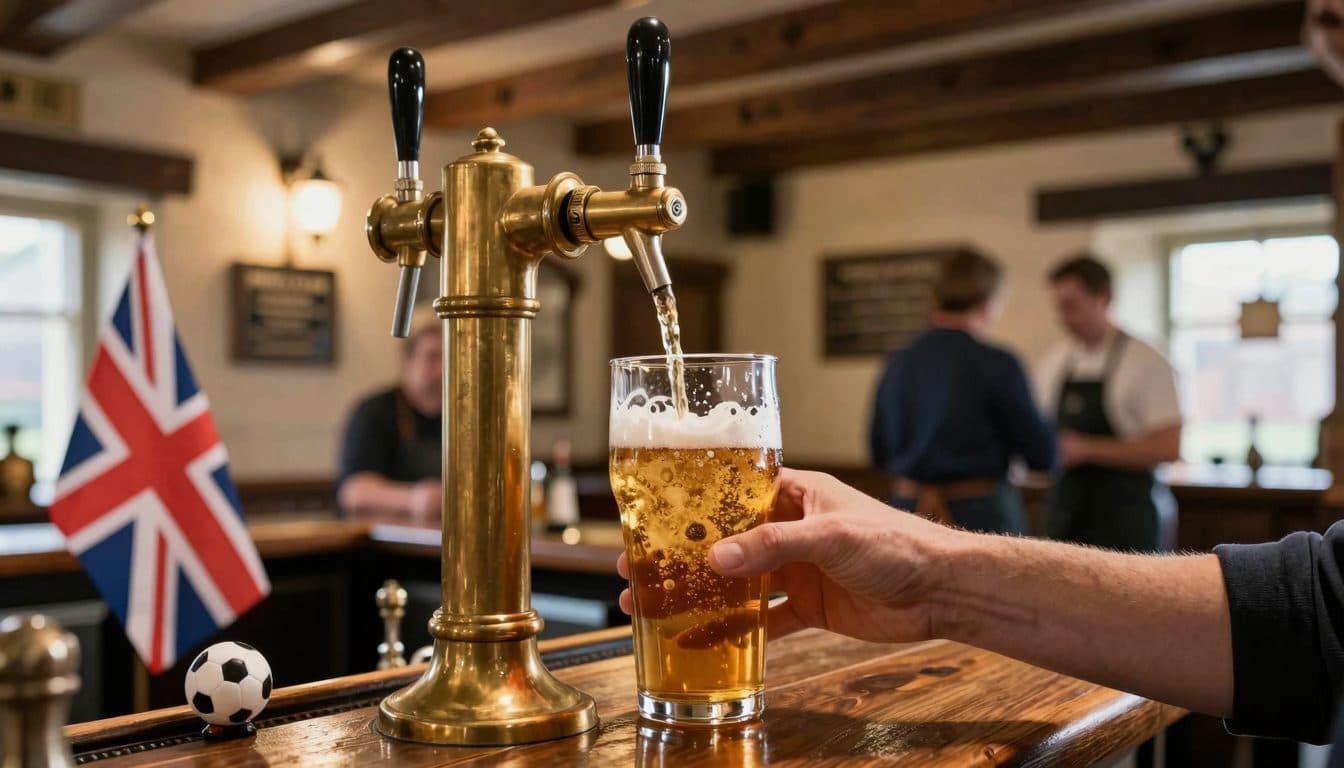 König Charles zapft Bier und nimmt Englands WM-Frust mit Humor