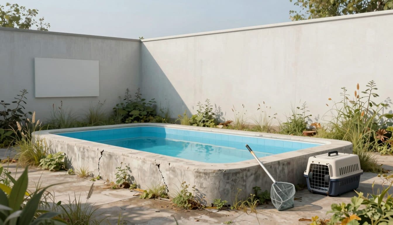 Sieben Babykatzen aus leerem Pool gerettet