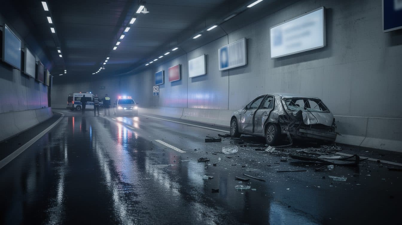 Betrunkene Anfängerin crasht im Tunnel: Beifahrer (21) leicht verletzt