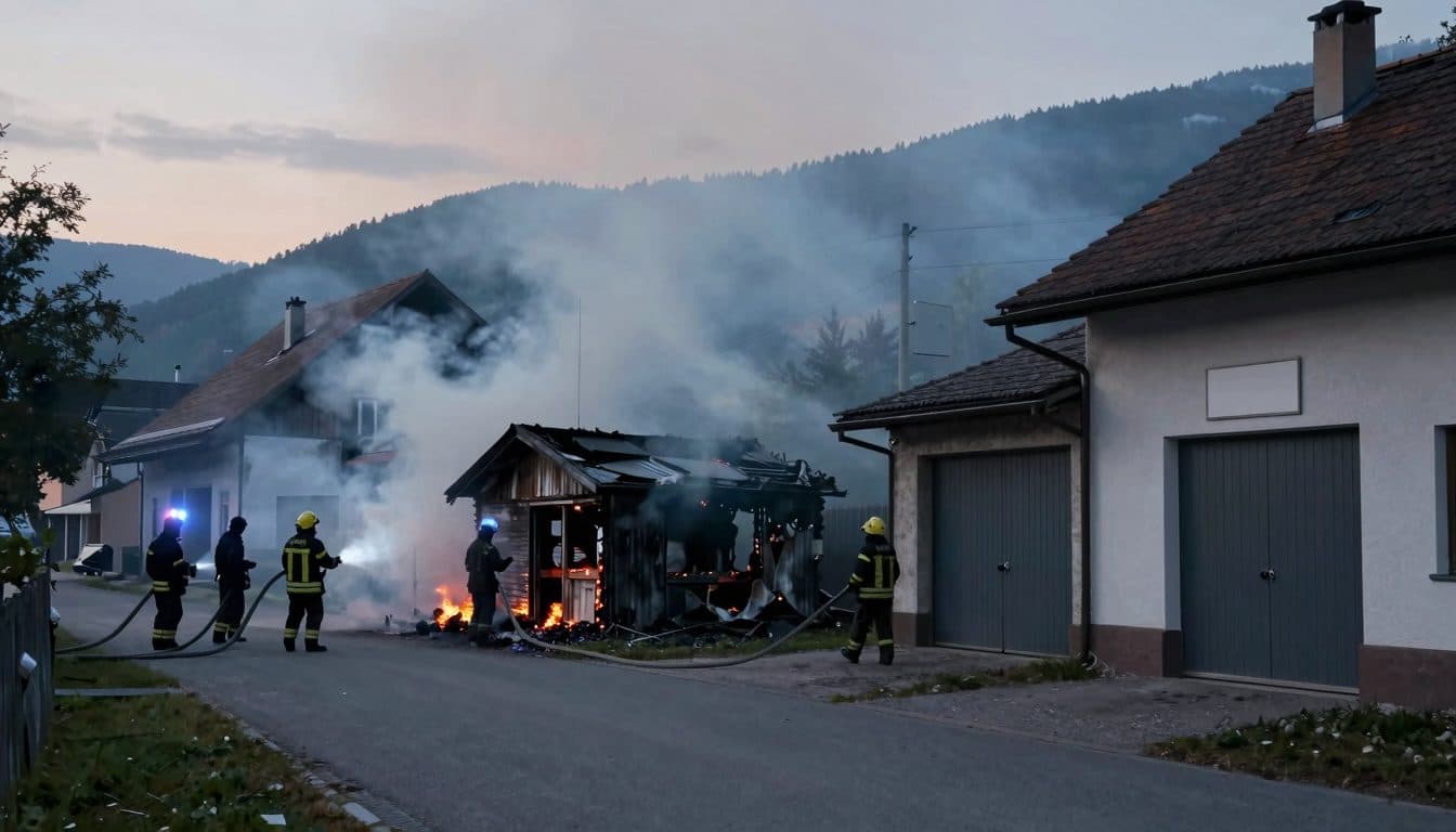 Wohnhausbrand in Braunau: 110 Feuerwehrleute löschen Schuppen