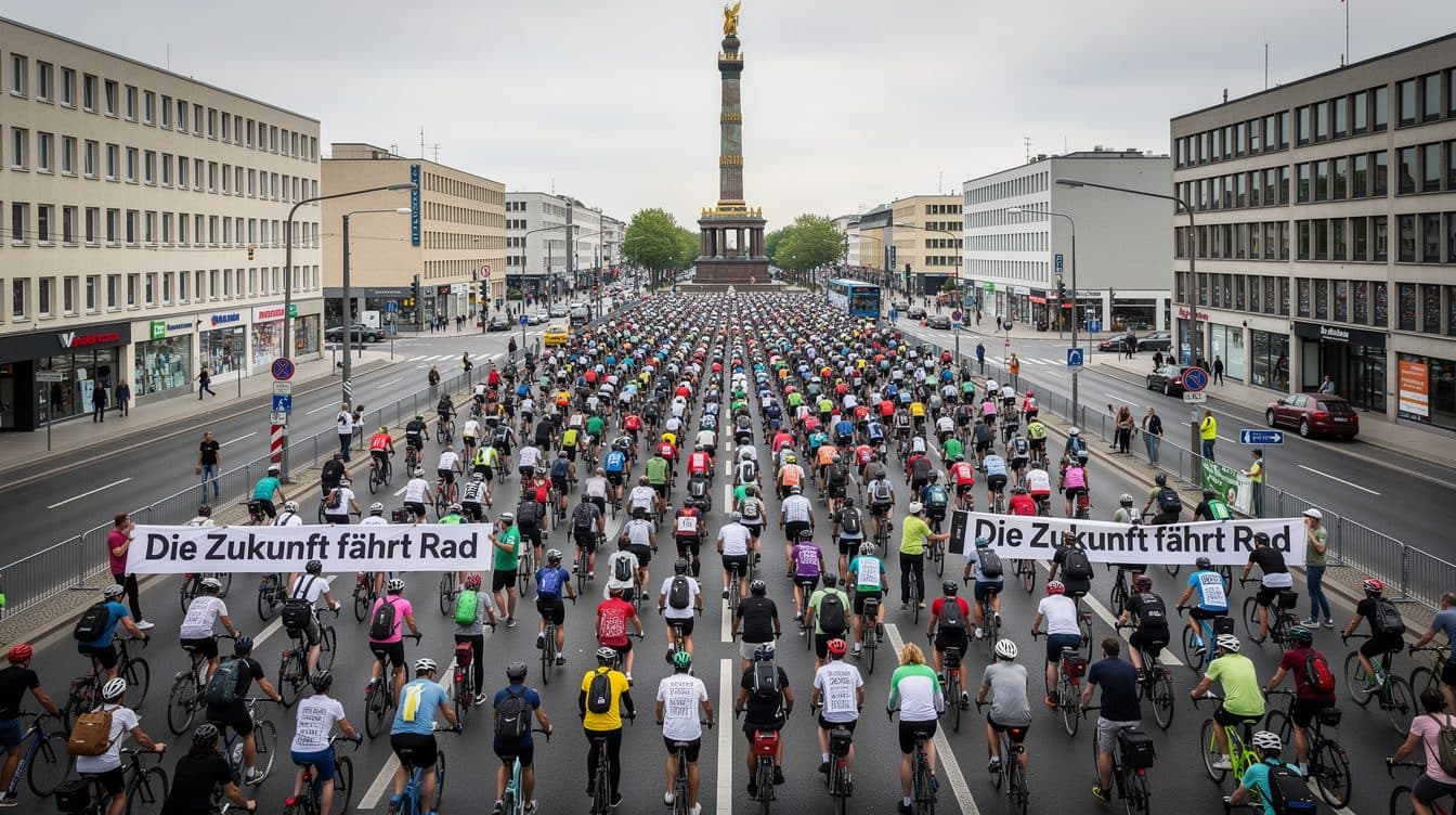 Mit dem Rad durch Berlin: Tausende bei der Sternfahrt