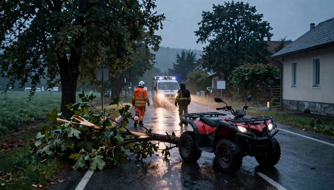 Sturmdrama in Oberösterreich: Herabfallender Ast beendet das Leben eines jungen Quadfahrers