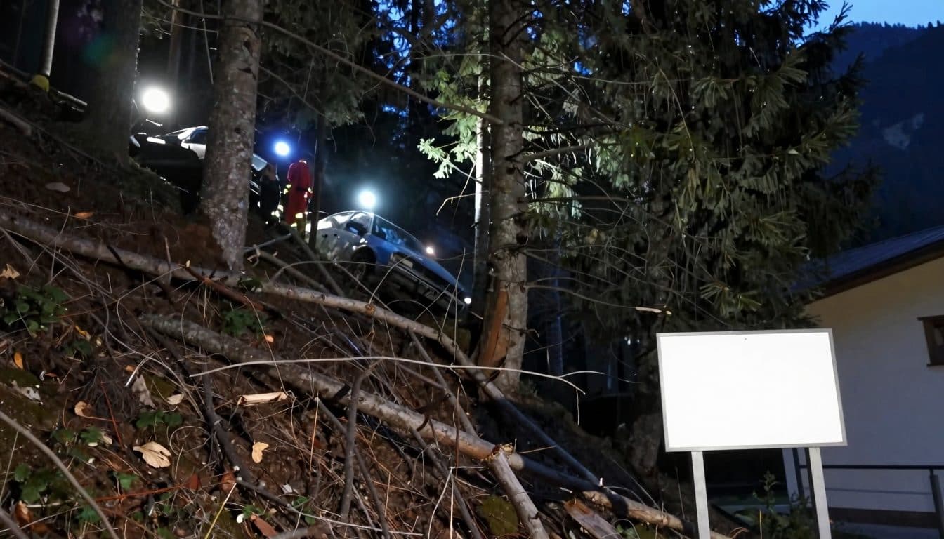 Junger Alkolenker stürzt 50 Meter tief in den Wald