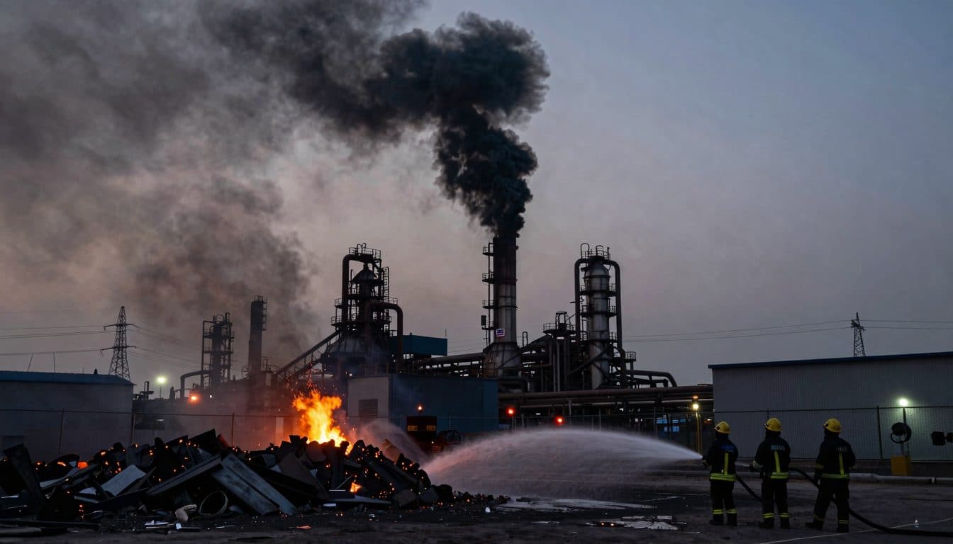 Großbrand bei Salzgitter AG: Schrottberg steht in Flammen