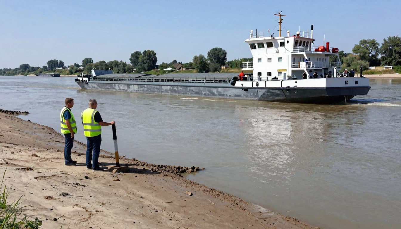 Wenig Wasser auf der Oder: Große Frachtschiffe bleiben liegen