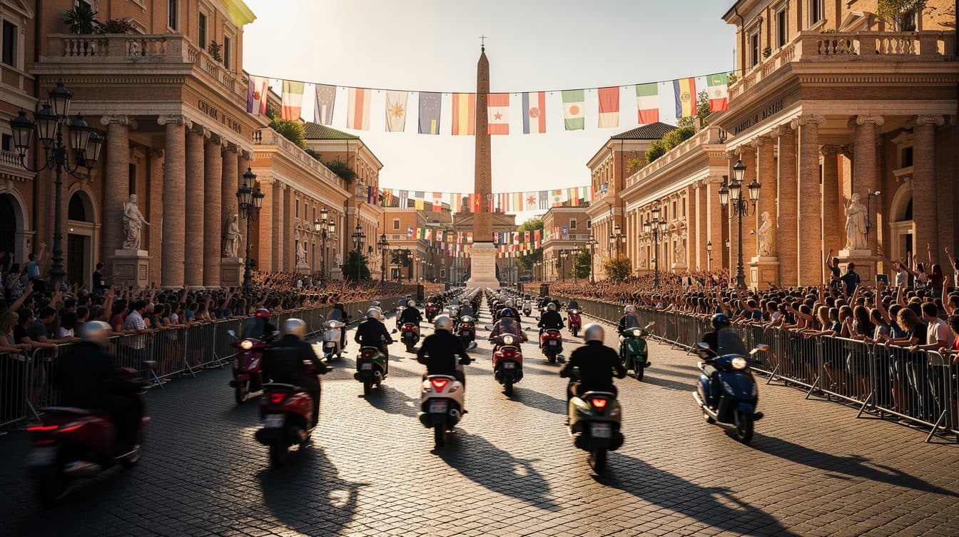 80 Jahre Vespa: Große Roller-Party in Rom