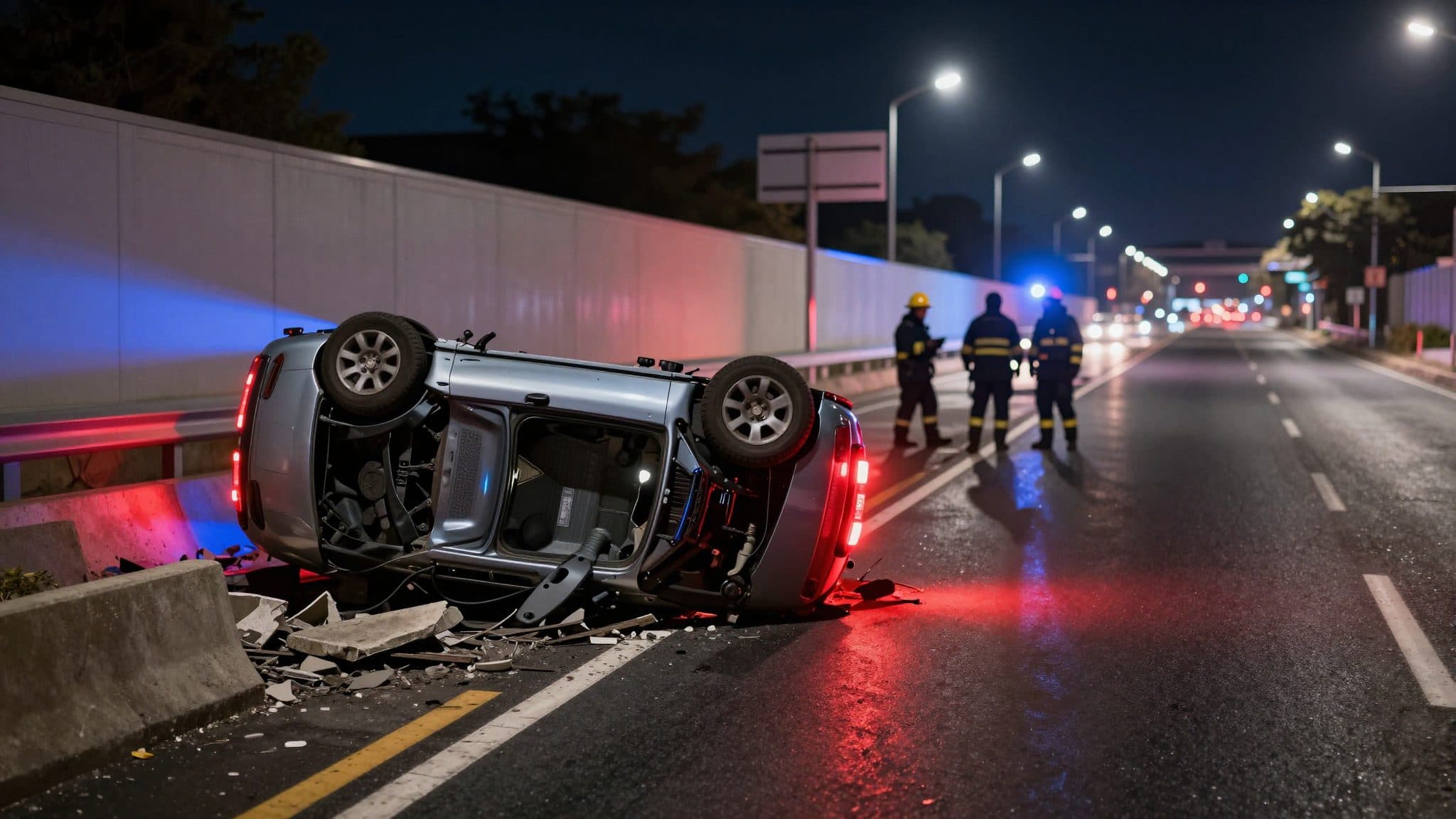 Auto überschlägt sich auf der A1 – drei Verletzte