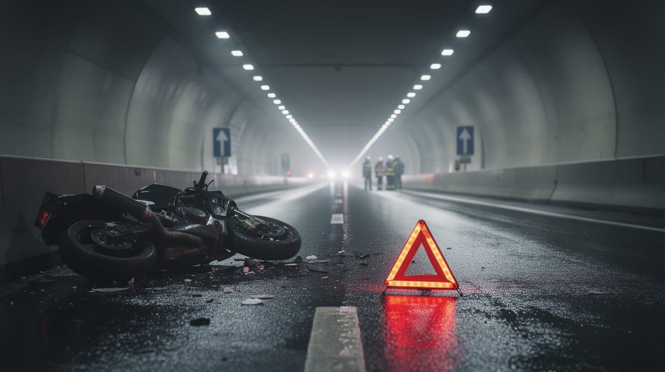 Motorradunfall im Tunnel: ein Toter und Schwerverletzte