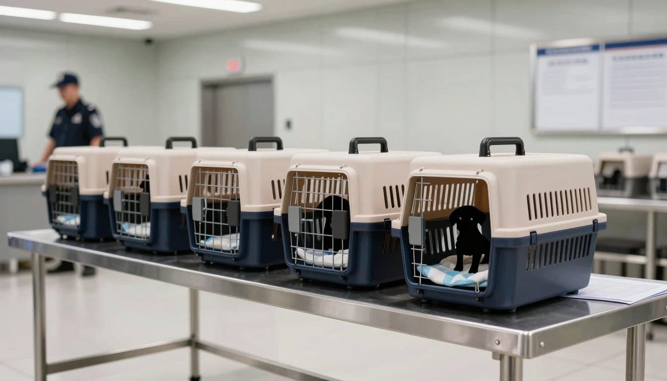 Zoll rettet fünf kranke Welpen am Flughafen Wien