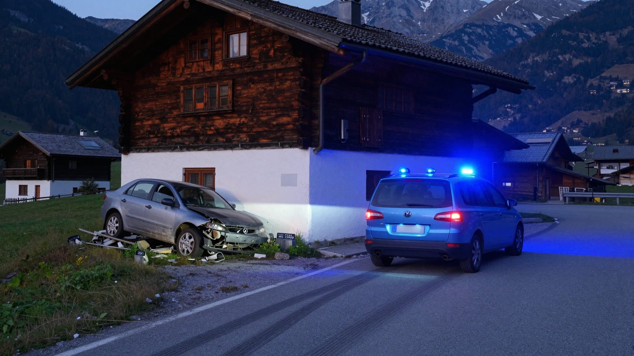 Alkounfall in Osttirol: 20-Jähriger fährt gegen eine Almhütte