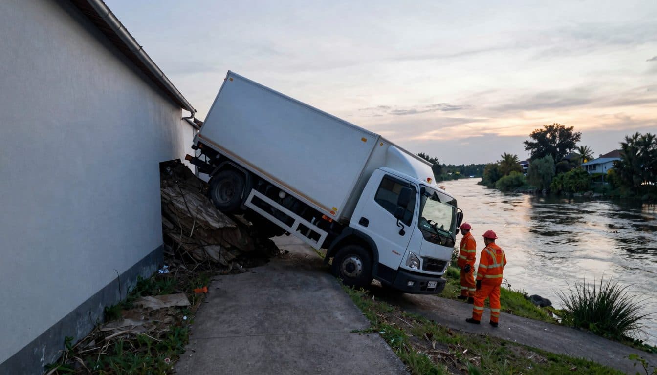 Milch-Lkw fährt sich auf Tiroler Radweg fest