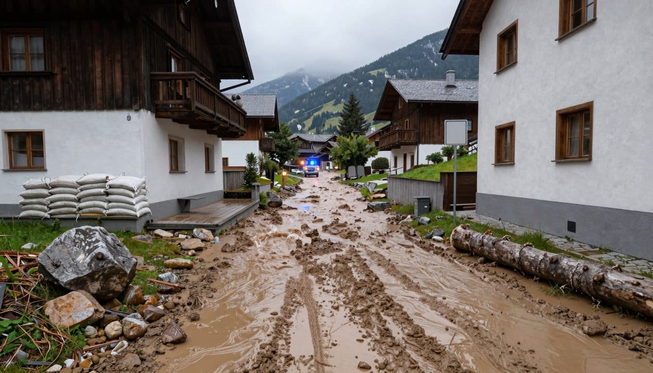 Starkregen in der Obersteiermark: Feuerwehr räumt Schlamm und Bäume weg