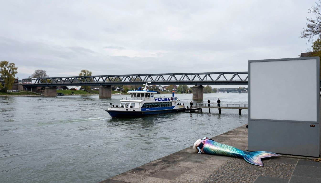 Meerjungfrau im Rhein: Polizei holt Schwimmerin aus dem Fluss
